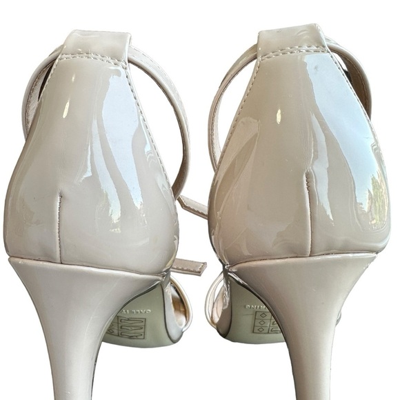 CALL IT SPRING VEGAN ALMOND TOE 4" HIGH HEEL SANDALS STILETTO PATENT NUDE 8 - Picture 4 of 16